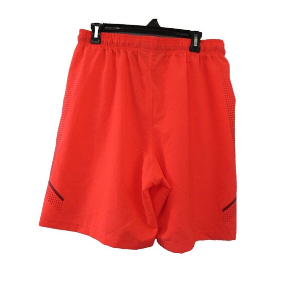Under Armour Swim Trunks Mens Large Heat Gear Neon Orange Summer Preppy Pockets - Picture 2 of 9